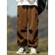 thumbnail image 2 of Pantalones ZAFUL de pana con bolsillo plano para hombre y mujer, 2 of 5