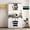 White, variant on 74" Freestanding Storage Hutch | Organize Kitchen and Garage | Black Coated Wood Surface | Improve Space Utilization