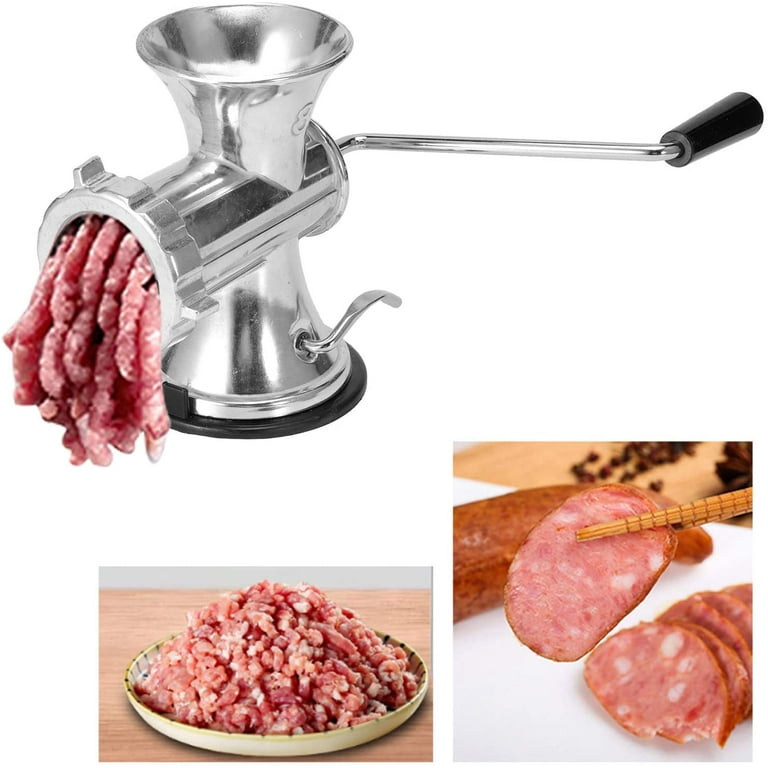 Flyseago Meat Grinder Manual Stainless Steel Food Grinding Machine Sausage  Stuffer Hand Cranked Filler Mincer Chopper for Home Use Ground Beef