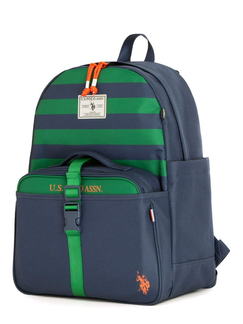 U.S. Polo Assn. Boys Water-Resistant Backpack, Lunch Tote