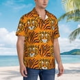 thumbnail image 2 of Lsque Tiger pattern Hawaiian Shirt for Men, Unisex Summer Beach Casual Short Sleeve Button Down Shirts-Small, 2 of 9