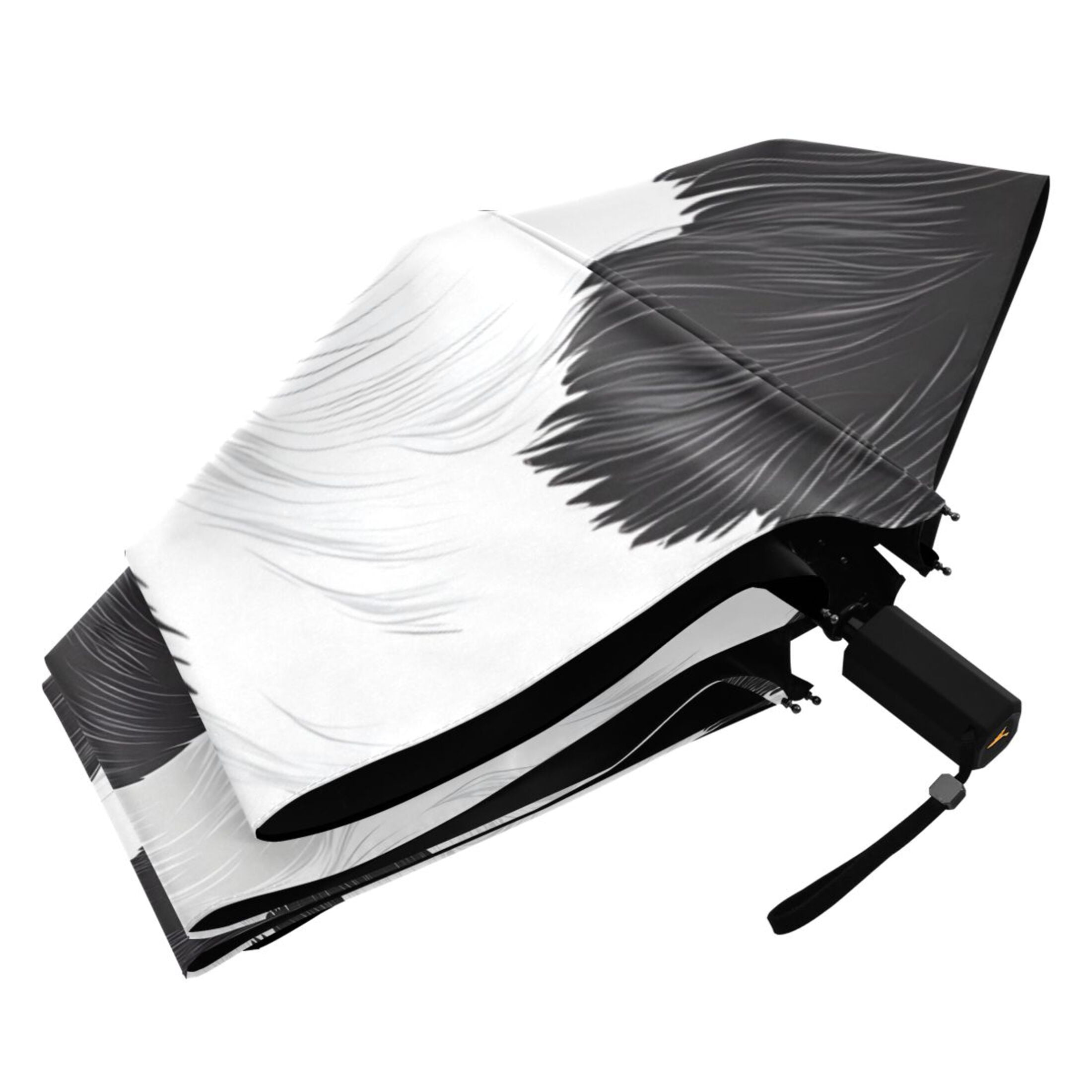 ALAZA Cow Print UPF 50+ Compact Folding Umbrella for Rain Travel Umbrella Packable