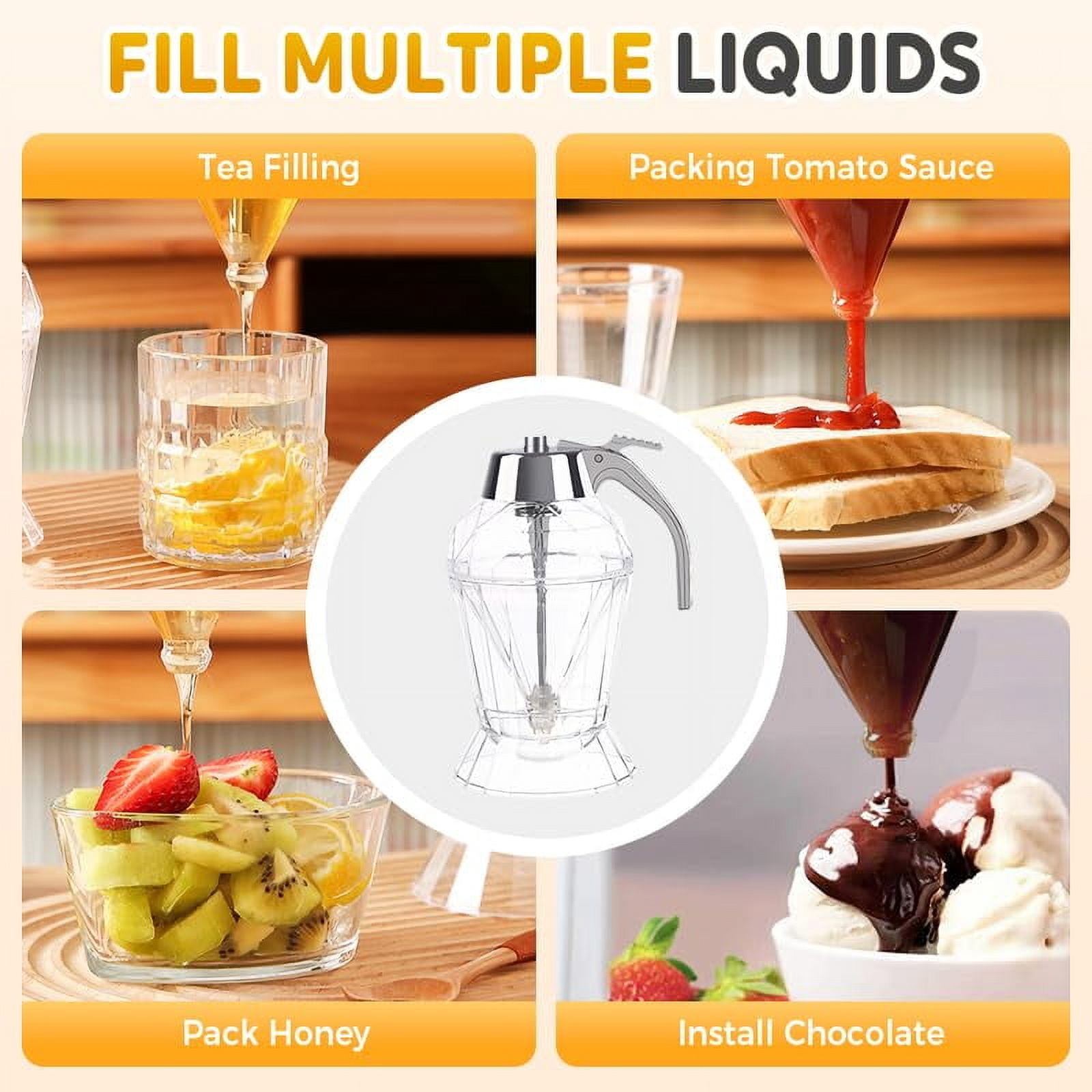 Honey Dispenser No Drip, Maple Syrup Dispenser, Honey Jar with Stand Honeycomb Shaped Honey Holder and Syrup Dispenser, Elegant Honeycomb Design