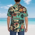 thumbnail image 4 of Pofeuu Retro Pop Art Collage Print Hawaiian Shirt for Men Sleeves Casual Button Down Summer Beach Dress Shirts T-Shirts,Large, 4 of 7