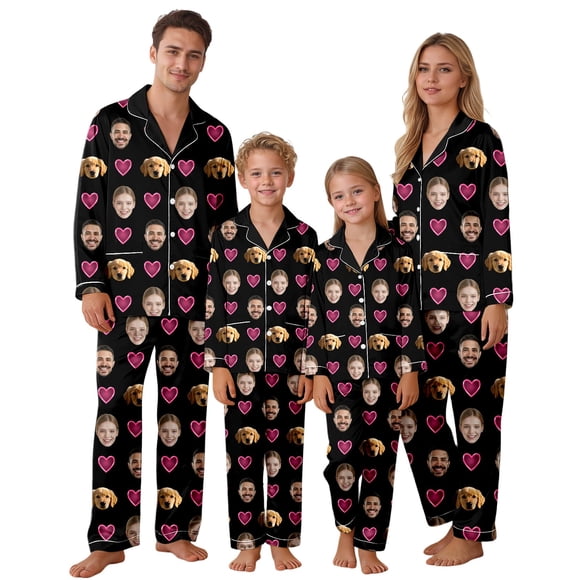 FamilyMatching Pajamas for Kids and Family Cozy Sleepwear for Nights at Home and Sleepovers with Customizable Couples Style