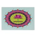 thumbnail image 3 of Lotus Flower Cutting Board, Circular Mandala Inspired Motif a Pinkish Blossom Boho, Decorative Tempered Glass Cutting and Serving Board, Small Size, Multicolor, by Ambesonne, 3 of 5