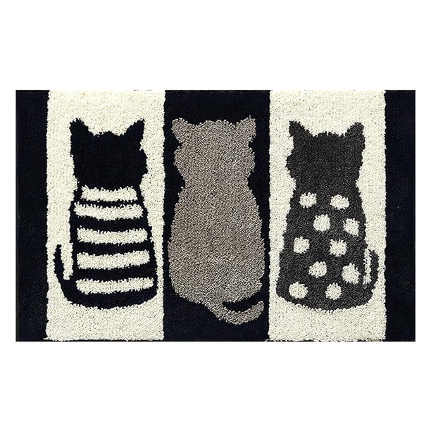 Alfombrilla De Baño Súper Absorbente De Agua, Alfombrilla De Ducha Antideslizante Con Patrón De Gato De Dibujos Animados, Alfombrilla De Baño De Secado Rápido Que Ahorra Espacio Para El Hogar Noticed HA022385-00