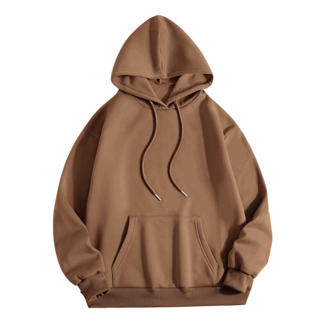 Outfmvch Chandails à Capuchon pour Femmes Chandail à Capuchon Mode Féminine Imprimé Lettre Col Rond Manches Longues Sweat à Capuche Hauts Pull Chandails à Capuchon Femmes Café TG