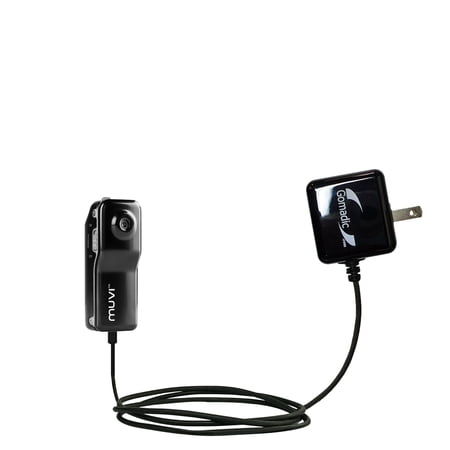 Gomadic Intelligent Compact AC Home Wall Charger suitable for the Veho Muvi Pro VCC-003 - High output power with a convenient, foldable plug design -