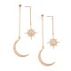 thumbnail image 1 of Pendientes colgantes largos para mujeres y niñas, joyería de moda, lindo colgante dorado y plateado, pendiente de sol con estrellas de luna mejorados brillar  Electrónica, 1 of 5
