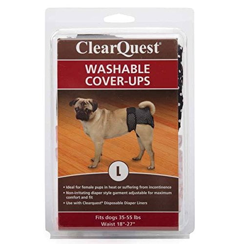 ClearQuest Dog Diapers - Two Reusable & Washable Cover Up Garments Stripes & Polka Dots(Large)