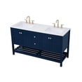thumbnail image 4 of Elegant Decor Theo 60" Steel and Solid Wood Single Bathroom Vanity in Blue, 4 of 8