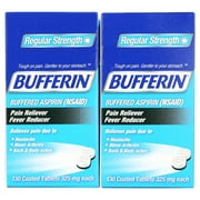 BUFFERIN Aspirin /Fever Reducer Coated Tablets, 325mg, 130 Count (Pack of 2)