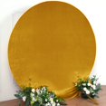 thumbnail image 6 of Efavormart 7.5ft Metallic Gold Soft Velvet Round Backdrop Stand Cover, Fitted Wedding Arch Cover - 2-Sided, 6 of 6