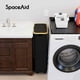 thumbnail image 3 of Cesto Para La Colada Delgado Spaceaid Con Tapa Y Ruedas Cesto Para Ropa Estrecho De 62 L Con Asas De Bambú Cesto Plegable Alto Y Delgado Para Dormitorio, Baño, Cuarto De Lavado - Negro, 3 of 5