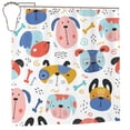 thumbnail image 2 of XMXT Waterproof Shower Curtain Liner with Iron Hooks, Cartoon Colorful Dogs Design Shower Curtains for Bathroom Decor Accessories, 72 x 72 inches, 2 of 8
