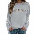 thumbnail image 4 of Sweatshirt Women Christian Religious Faith Classic Graphic Crewneck Pullover Long Sleeve Shirts Bible Verse, 4 of 4