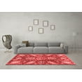 thumbnail image 3 of Ahgly Company Machine Washable Indoor Square Abstract Red Modern Area Rugs, 8' Square, 3 of 4