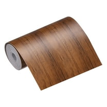 Wood Grain Repair Tape, 4 Inch x 16 Feet Self Adhesive Wood Grain Tape Multi-Purpose Wallpaper Border Trim for Furniture Floors Windows Doors Tables Home, Light Brown
