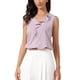 thumbnail image 1 of INSPIRAR CHIC Blusa sin mangas con volantes y escote en V para mujeres, blusa de verano, camisa de trabajo, camiseta casual de chiffon, XS Rosa, 1 of 6