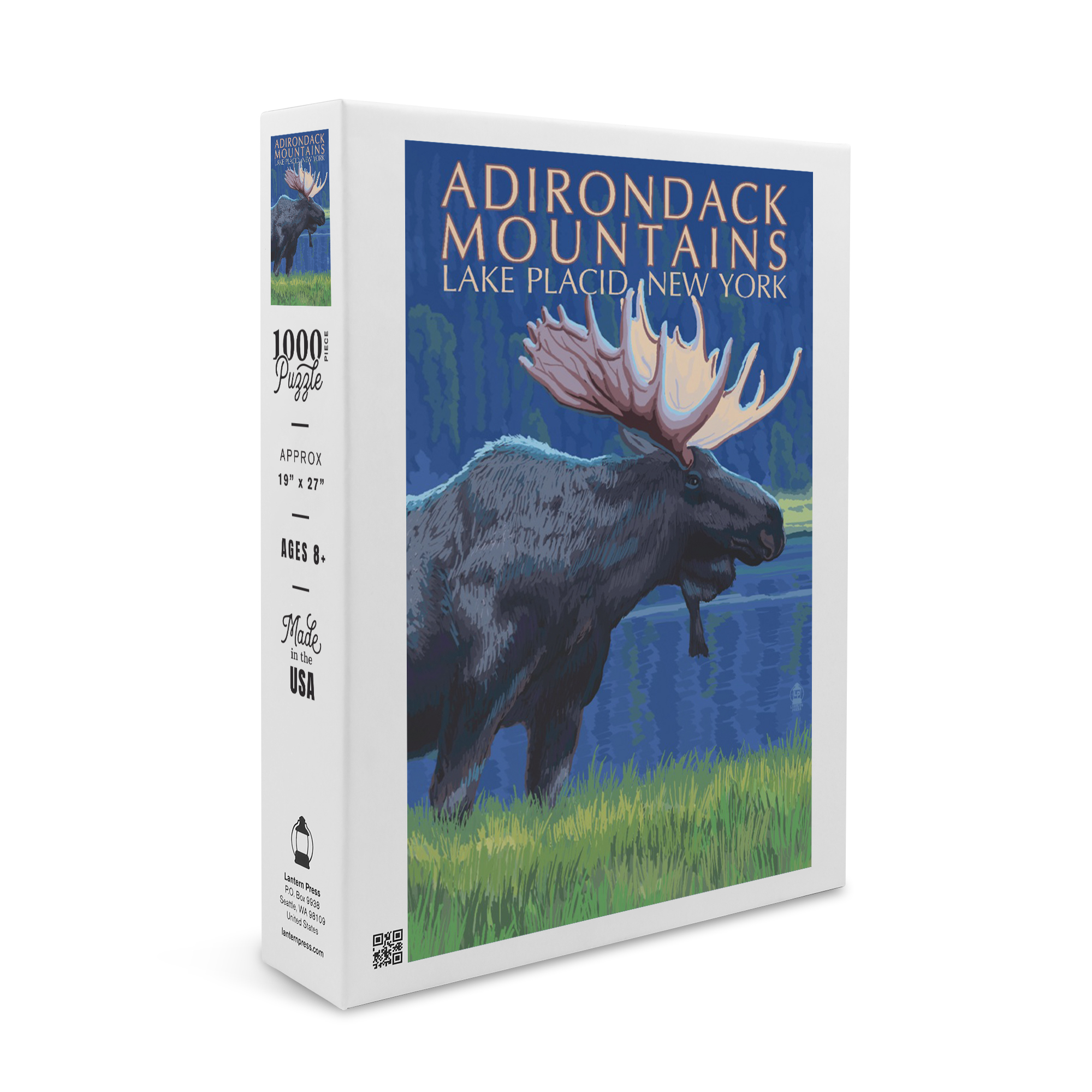 Lake Placid, New York State, The Adirondacks, Moose at Night (1000