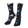 thumbnail image 6 of Fuzoiu Space Print Crew Socks,Casual Athletic Gym LightWeight Thin Socks,Casual Crew Socks for Men Woman,Calf Length Crew Socks, 6 of 7