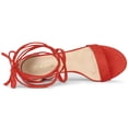 thumbnail image 4 of Sandalias Punta Abierta De Tacón De Mediana Grueso Con Cordón Para Mujer Allegra K Naranja 42, 4 of 6