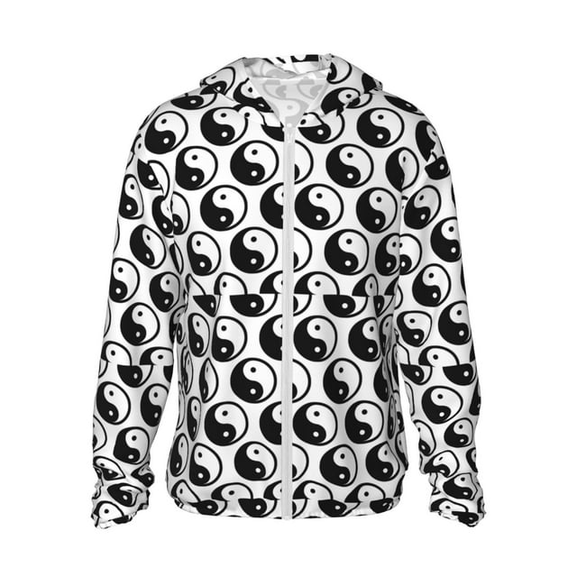 Lsque Yin Yang Pattern UPF 50+ Lightweight Sun Protection Men's Women's Long Sleeve Shirt, Hoodie Performance -3X-Large