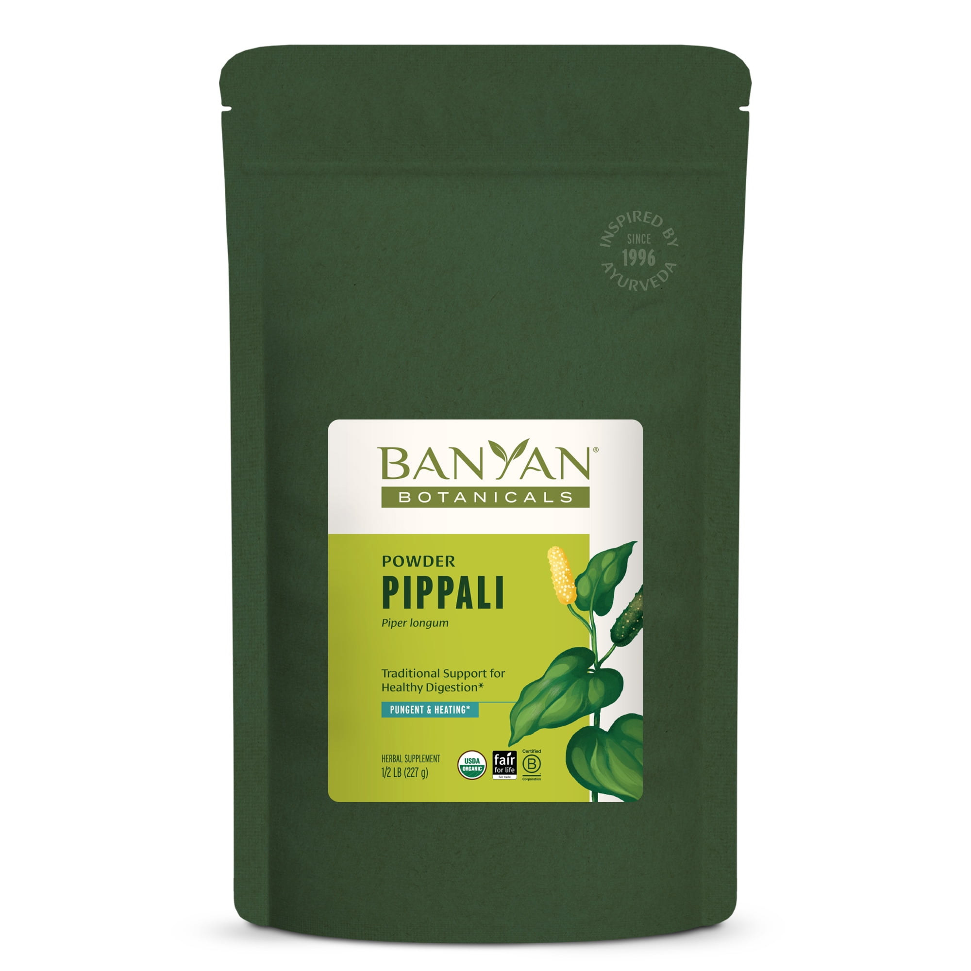 Banyan Botanicals Pippali Powder – Organic Piper longum – Indian Long Pepper – Ayurvedic Cooking Spice with Digestive and Respiratory Benefits* – 1/2 lb. – Non-GMO Sustainably Sourced Vegan