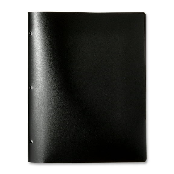 Pen+Gear 8-Pocket Poly Folder, 9.45" x 11.81", Black