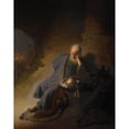 thumbnail image 3 of Rembrandt 12x14 Black Modern Framed Museum Art Print Titled - Jeremiah Lamenting the Destruction of Jerusalem, 3 of 5