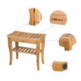 Mllieroo Bamboo Shower Seat Bench with Underneath Storage Shelf Wood