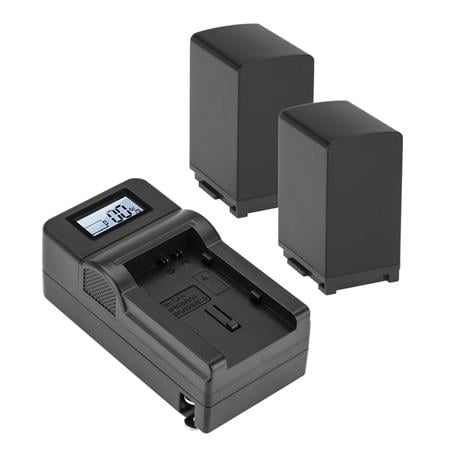 2x BP-828 7.4V 19.8Wh Li-Ion Batteries, Bundle with Green Extreme Smart Charger Kit