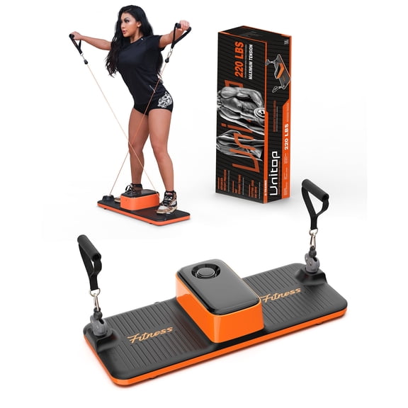 Lichico All-in-One Smart Home Gym, Full Body Strength Training, Portable Fitness Equipment, 220LBS Resistance Setting Cable Training Home Office Workout Station (without belt)