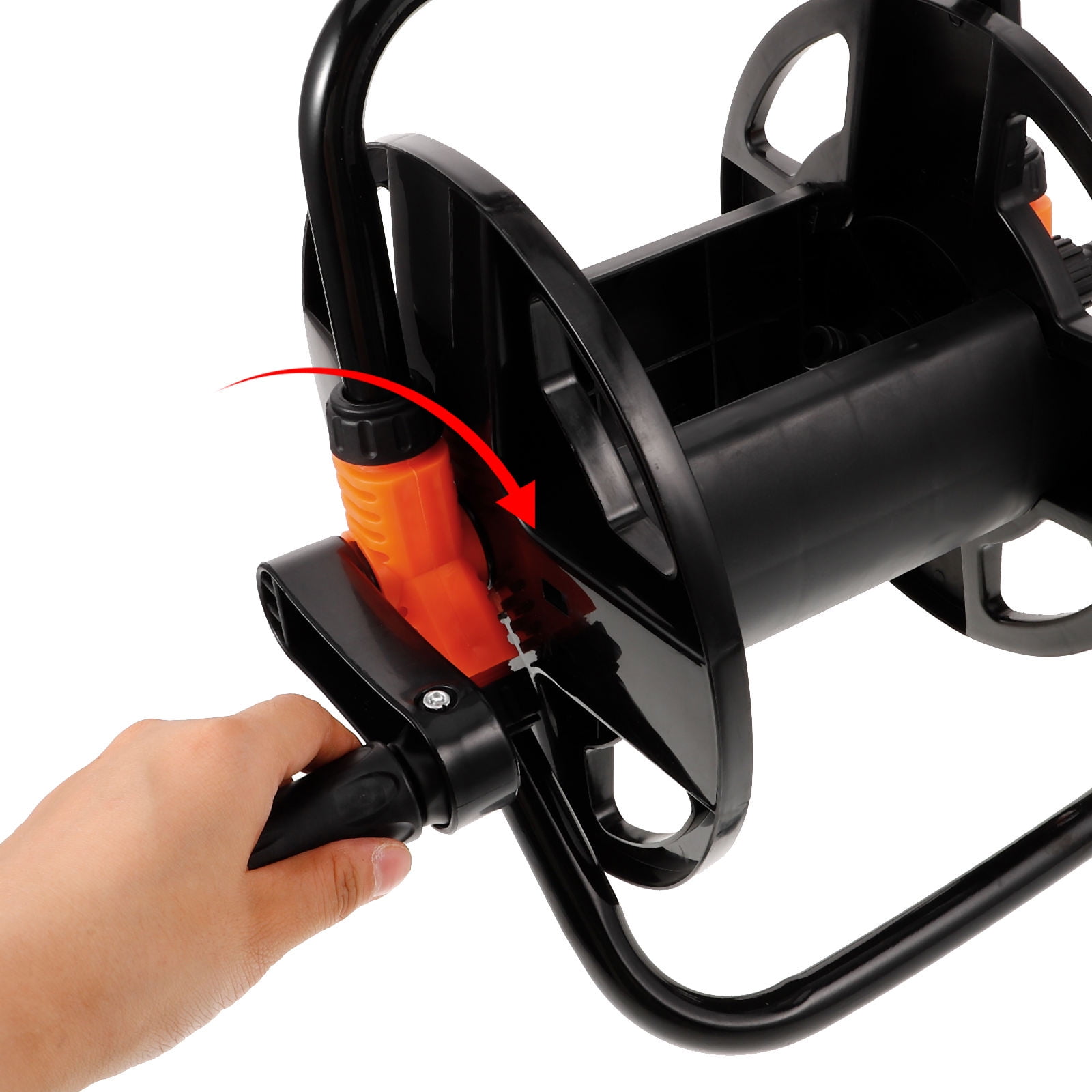 Supvox Outdoor Garden Hose Reel Storage Rack with Easy Coiling System, Freestanding Hose Holder for Yard Use