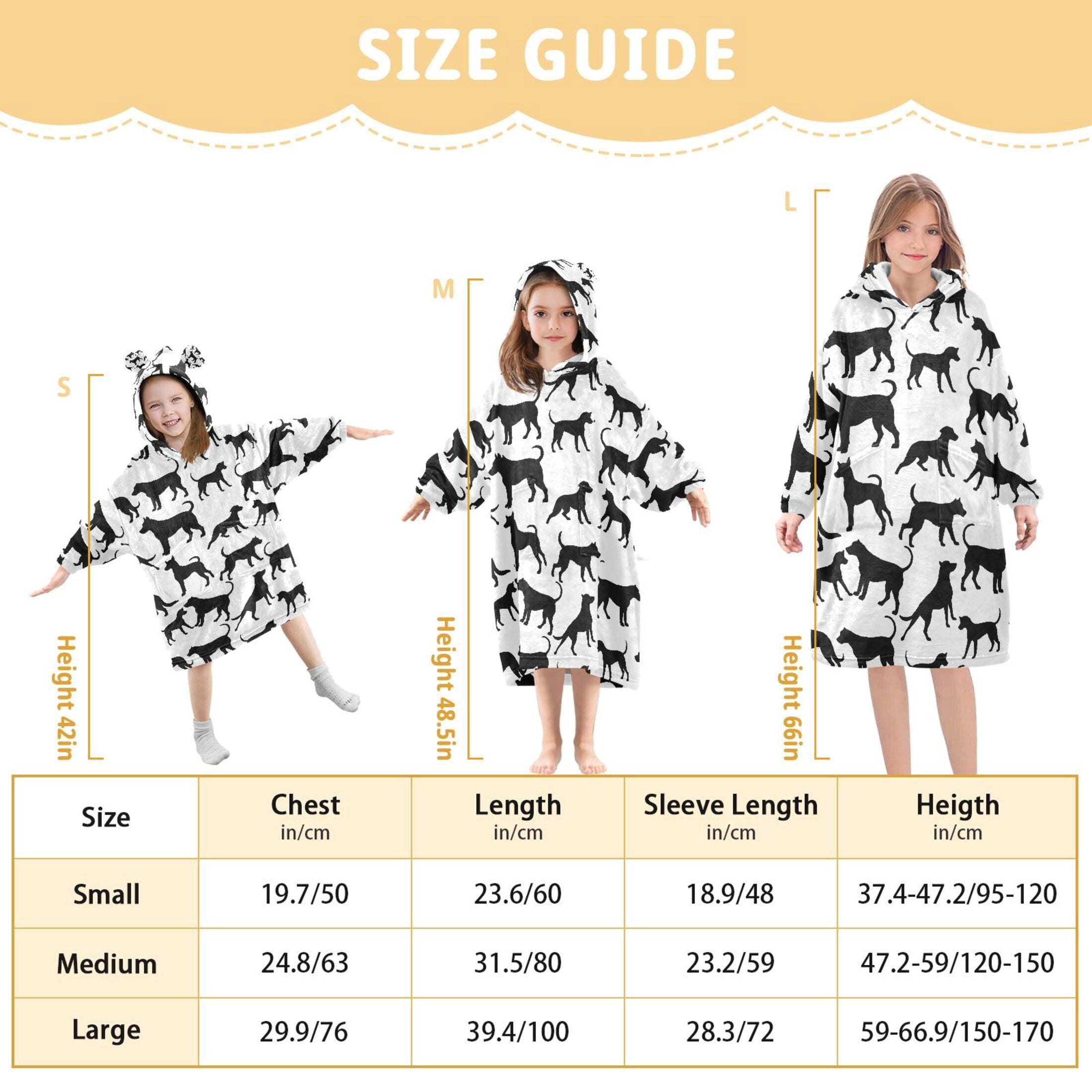 joogoo Blanket Hoodie for Silhouette Dogs Oversize Sweatshirt 3-14 YR L
