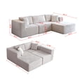 thumbnail image 5 of Modern L-Shaped Modular Sectional Sofa 3-Seater with Chaise, Beige Fabric Couch No Assembly, 5 of 5