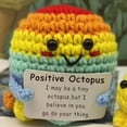 thumbnail image 2 of Handmade Positive Octopus Plush Toy Rainbow Crochet Inspirational Stuffed Animal Motivational Gift For Kids Adults, 2 of 3