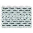 thumbnail image 1 of Sea Animals Cutting Board, Sharks Swimming Horizontal Silhouettes Powerful Dangerous Wild Life, Decorative Tempered Glass Cutting and Serving Board, Small Size, Charcoal Grey White, by Ambesonne, 1 of 1