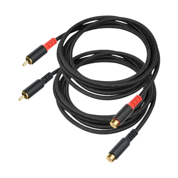 Cable de extensión RCA de 2 piezas, cable RCA hembra a RCA macho, conexión de audio para 1M