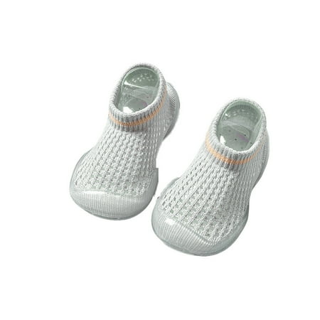 

DNDKILG Infant Baby Girl Boy Non-Slip Floor Socks First Walkers Shoes Toddler Child Breathable Elastic Spring Summer Fall Slippers Gold 6M-3Y