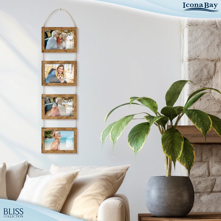 Icona Bay 4x6 Rustic Wood Hanging Photo Frames Set of 4 photo 8