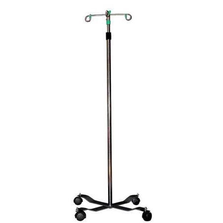 Pole 4 Leg 2 Hook - MEDSOURCE MS-IVPOLE IV Pole, 4-Hooks, 48in to 85in