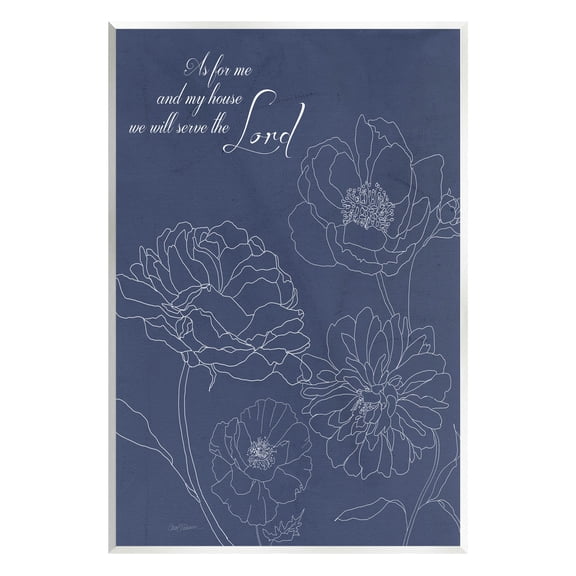 Stupell Industries Religious Floral Outline Phrase Graphic Art Unframed Art Print Wall Art, Design by Carol Robinson