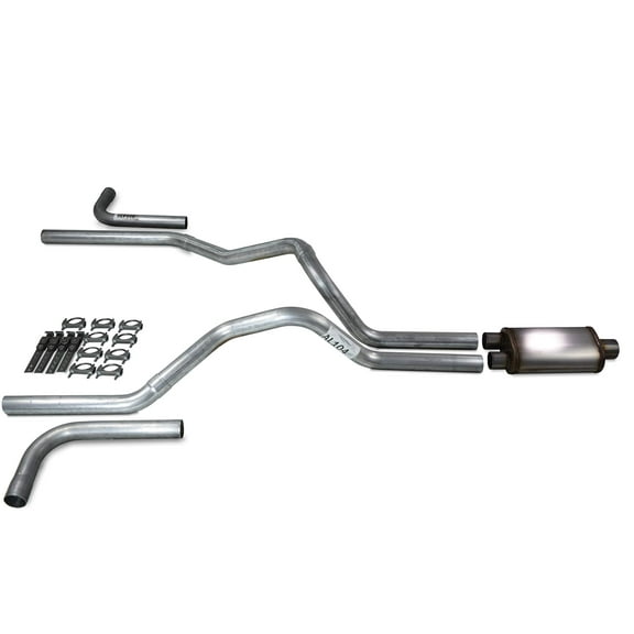 Truck Exhaust Kits - Shop Line Dual Exhaust Sytem 2.5 inch Aluminized Pipe Full Boar Stainless Muffler With Side Exit Adapters