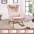 thumbnail image 6 of JESTOP Small Rocking Chair Nursery, Modern Rocker Chair with High Backrest, Comfy Accent Glider Chair with Headrest and and Throw Pillow, 6 of 7