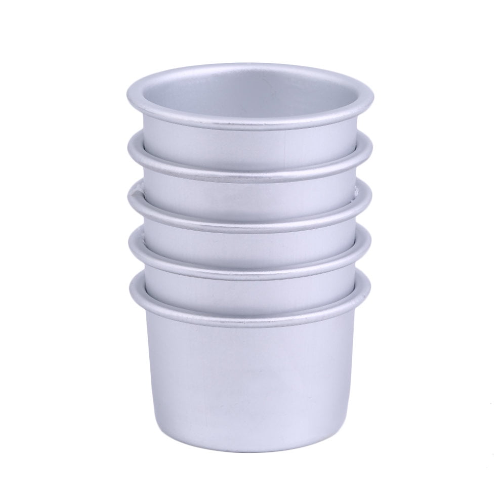 5Pcs 2inch Round Mini Cake Pan Removable Bottom Pudding Mold DIY Baking