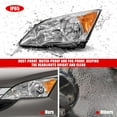 thumbnail image 6 of ADCARLIGHTS Headlight Compatible with Honda CR-V 2007 2008 2009 2010 2011 Headlamp with Chrome Housing Amber Reflector Replacement Pair Driver and Passenger Side, 6 of 9