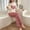 Pink, variant on BLTIBY Womens Warm Pajamas Set Heart Printed Long Sleeve Long Pants Oversized Loungewear Cozy Soft Casual Sleepwear Sets Wine XL