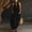 Black, variant on Women's Plunge Halter Sleeveless Pleated Long Romper Knit Jogger Maxi Jumpsuit with Pockets for Summer Beach Vacation Casual Daily Wear Beige S